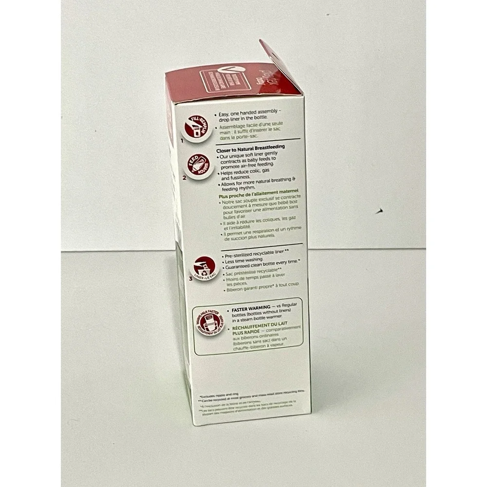 Playtex Baby Nurser Drop Ins Liners 8-10 Oz Bottle w/5 Disposable Liners Med 3M+